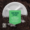 image:image100 Compostable 3 Compartment 10Inch Disposable Paper Plates 125Pack Sectional Lunch Trays  Dividers  Divided Platter Tray  Heavy Duty Biodegradable Bagasse BPACertified PFASFree