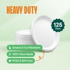 image:image100 Compostable Paper Plates Heavy Duty Disposable Plates 125Pack 9 Inch Plates  EcoFriendly Biodegradable Sugarcane Bagasse Natural White 9 Sturdy Dinner Paper Plate Disposable9 Round  125 Pack