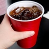 image:imageClear PET Plastic Flat Lids with Straw Slot 1000Pack for 12 16 20 24 oz Fits Ultra Clear Plastic Cups  Great Use for Cold Coffee Milkshakes Smoothies Juices Beer and Iced TeaRed