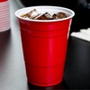 image:imageClear PET Plastic Flat Lids with Straw Slot 1000Pack for 12 16 20 24 oz Fits Ultra Clear Plastic Cups  Great Use for Cold Coffee Milkshakes Smoothies Juices Beer and Iced TeaRed