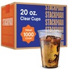 image:imageClear PET Plastic Flat Lids with Straw Slot 1000Pack for 12 16 20 24 oz Fits Ultra Clear Plastic Cups  Great Use for Cold Coffee Milkshakes Smoothies Juices Beer and Iced TeaClear
