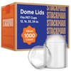 image:imageClear PET Plastic Flat Lids with Straw Slot 1000Pack for 12 16 20 24 oz Fits Ultra Clear Plastic Cups  Great Use for Cold Coffee Milkshakes Smoothies Juices Beer and Iced TeaClear