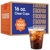 image:imageClear PET Plastic Flat Lids with Straw Slot 1000Pack for 12 16 20 24 oz Fits Ultra Clear Plastic Cups  Great Use for Cold Coffee Milkshakes Smoothies Juices Beer and Iced TeaClear