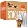 image:imageClear PET Plastic Flat Lids with Straw Slot 1000Pack for 12 16 20 24 oz Fits Ultra Clear Plastic Cups  Great Use for Cold Coffee Milkshakes Smoothies Juices Beer and Iced TeaClear