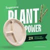 image:imageStack Man 100 Compostable Deep Dish Plates  10 Inch 125Pack Heavy Duty9 3Compartment