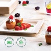 image:imageStack Man 100 Compostable Oval Paper Plates 50Pack Heavy Duty 10 Inch EcoFriendly Biodegradable Bagasse Dinner Platters  Natural Brown 10 Oval Plates PFASFree BPI Certified8 Square