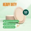 image:imageStack Man 100 Compostable Oval Paper Plates 50Pack Heavy Duty 10 Inch EcoFriendly Biodegradable Bagasse Dinner Platters  Natural Brown 10 Oval Plates PFASFree BPI Certified10 Oval