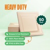image:imageStack Man 100 Compostable Oval Paper Plates 50Pack Heavy Duty 10 Inch EcoFriendly Biodegradable Bagasse Dinner Platters  Natural Brown 10 Oval Plates PFASFree BPI Certified8 Square