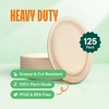 image:imageStack Man 100 Compostable Oval Paper Plates 50Pack Heavy Duty 10 Inch EcoFriendly Biodegradable Bagasse Dinner Platters  Natural Brown 10 Oval Plates PFASFree BPI CertifiedOval 125