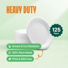 image:imageStack Man 100 Compostable Small Paper Plates 7 Inch HeavyDuty 125Pack EcoFriendly White Bagasse Disposable Dessert Cake Plates  7 Biodegradable Plate BPICertified PFASFree125 Count Pack of 1