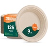 image:image100 Compostable Deep Dish Plates  9 Inch 125Pack Heavy Duty Brown9 Deep Dish