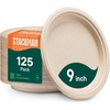 image:image100 Compostable Deep Dish Plates  9 Inch 125Pack Heavy Duty Brown9 Plates