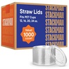 image:imageClear PET Plastic Flat Lids with Straw Slot 1000Pack for 12 16 20 24 oz Fits Ultra Clear Plastic Cups  Great Use for Cold Coffee Milkshakes Smoothies Juices Beer and Iced TeaClear