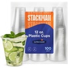 image:imageStack Man 100 Pack  20 oz Clear Disposable Plastic Cups PET Crystal Clear Disposable 20oz Plastic Cups12 Ounces
