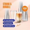 image:imageStack Man 100 Pack  20 oz Clear Disposable Plastic Cups PET Crystal Clear Disposable 20oz Plastic Cups24 Ounces