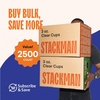 image:imageStack Man Case of 2500  3 oz Disposable Clear Plastic Cups 100 Count Packages 251002500 count