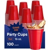 image:imageRed Cups  Party Cups  Disposable Plastic Cups 16 oz  100 Pack Fun amp Durable Party Cups for Drinking amp Playing  Bulk Case of 100 Cups By Stack Man100 Count Pack of 1