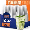 image:imageStack Man 100 Pack  20 oz Clear Disposable Plastic Cups PET Crystal Clear Disposable 20oz Plastic Cups12 Ounces